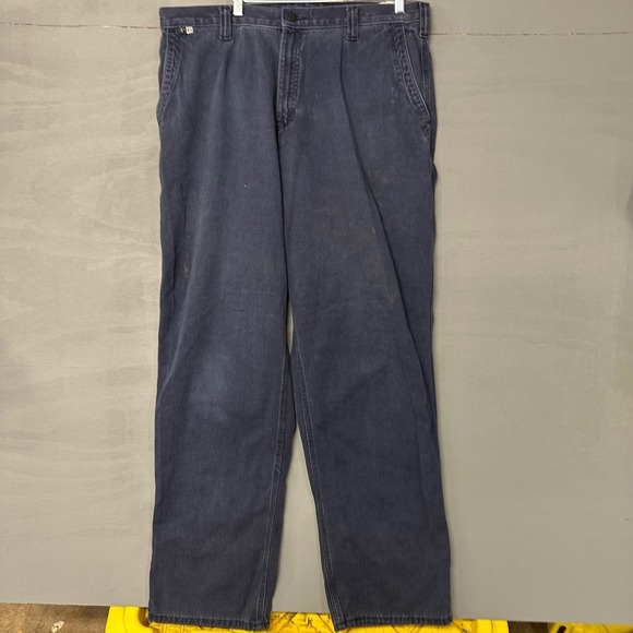 Carhartt FR Flame Resistant Navy Blue Work Dungaree Pants 36x34 HRC 2 371-20 - Picture 3 of 5